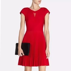 Red Formal KAREN MILLEN Sunray Dress Size 8 w/Mesh